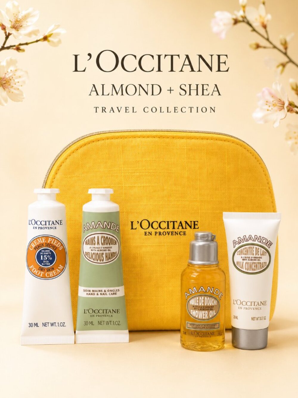 L’Occitane Almond Shea Travel Gift Set + Pouch